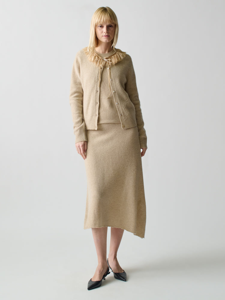 Brushed Wool A-Line Skirt Skirt Lingua Franca