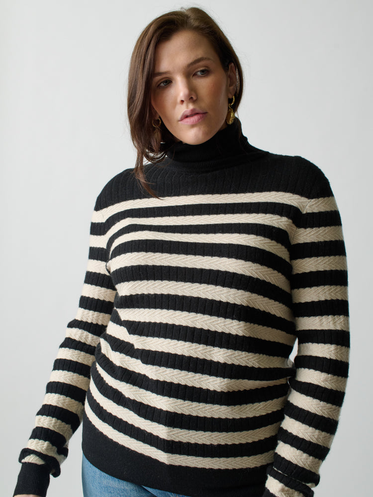 Morrissey Stripe Turtleneck Shirts & Tops Lingua Franca