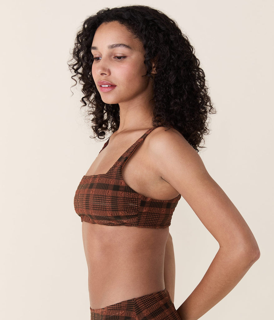 The Rye Bikini Top in Sierra Plaid