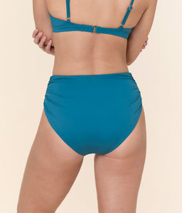 Back view of The Sicily Bikini Bottom - Eco Nylon - Ocean, featuring medium seat coverage and a sleek, seamless fit.
