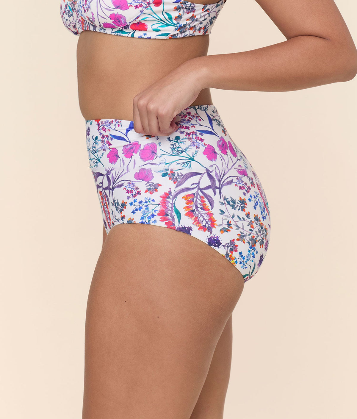 The Super High Waist Bikini Bottom in Botanical Floral
