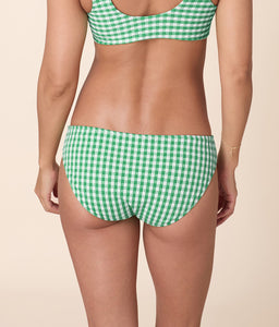 The Classic Bikini Bottom Crinkle in Green Gingham