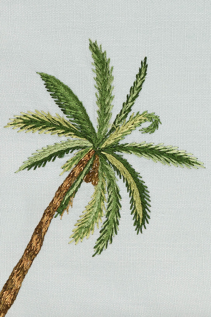 Tamar Challah Cover, Shabbat Shalom in Powder Blue