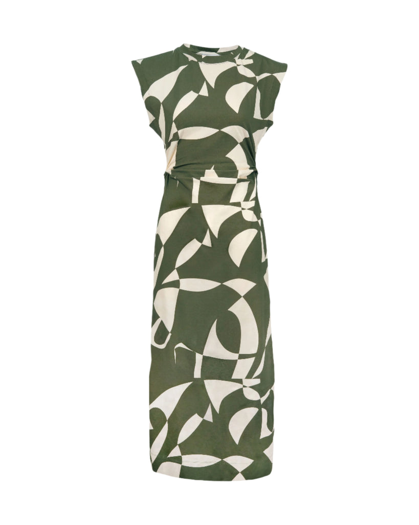Aurora Dress in Fern & Ivory