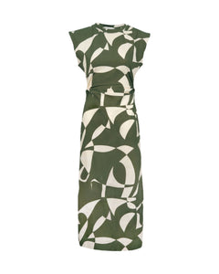Aurora Dress in Fern & Ivory