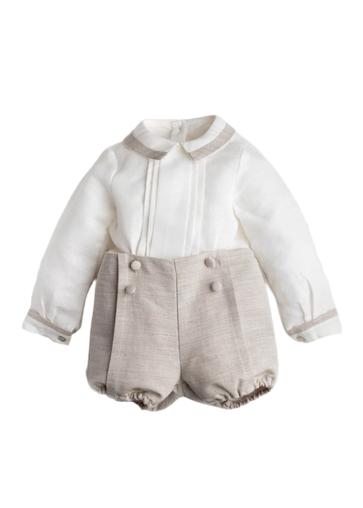 Beige Linen Celebration Set (12mths-3yrs) Sets from Pepa London