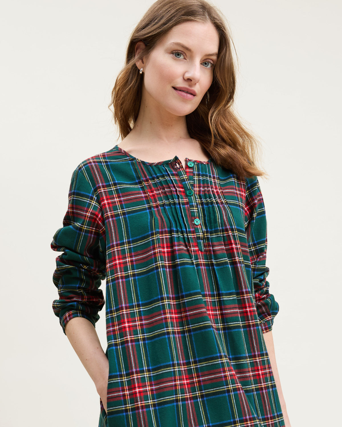 Women’s Brushed Twill Beatrice Nightgown in Kensington Tartan