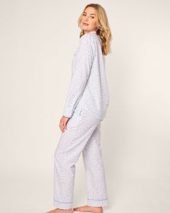 Women’s Twill Pajama Set in Bluehearts