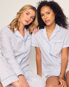 Women’s Twill Pajama Set in Bluehearts