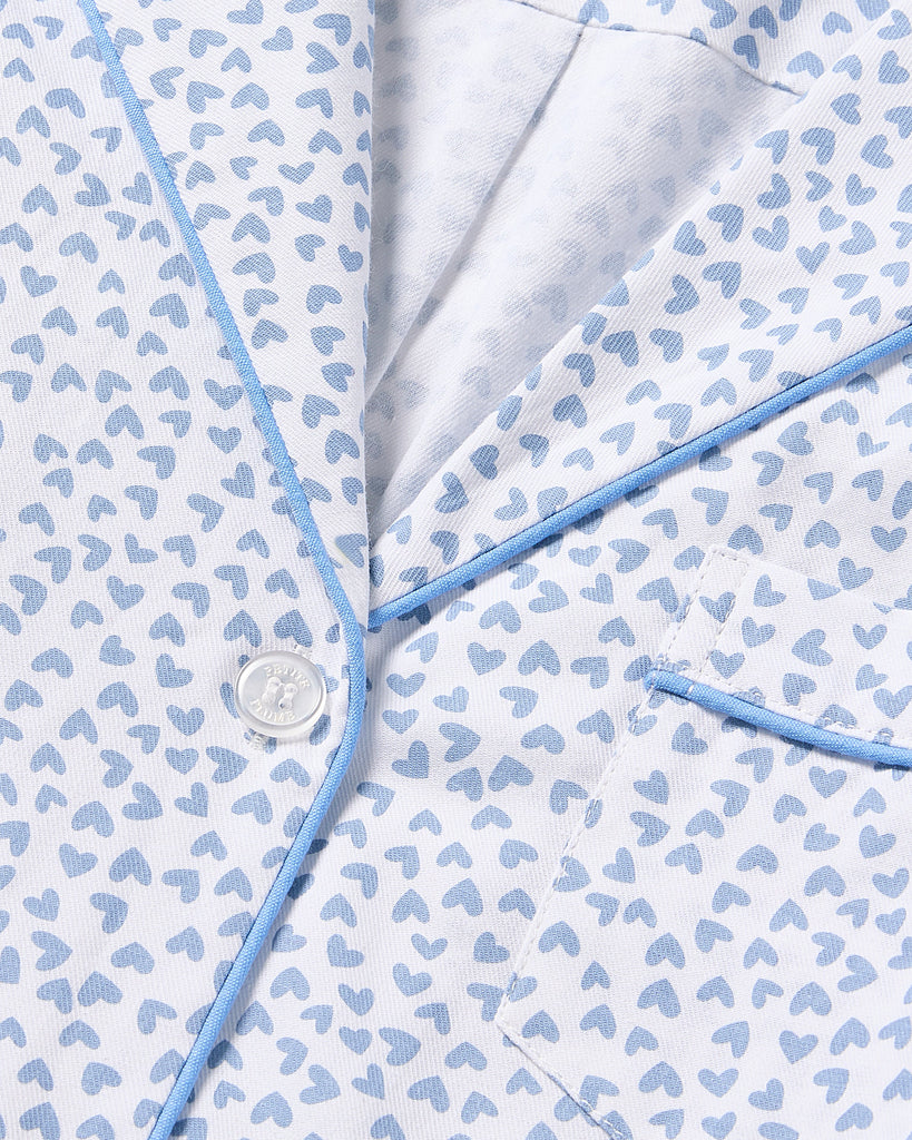 Women’s Twill Pajama Set in Bluehearts