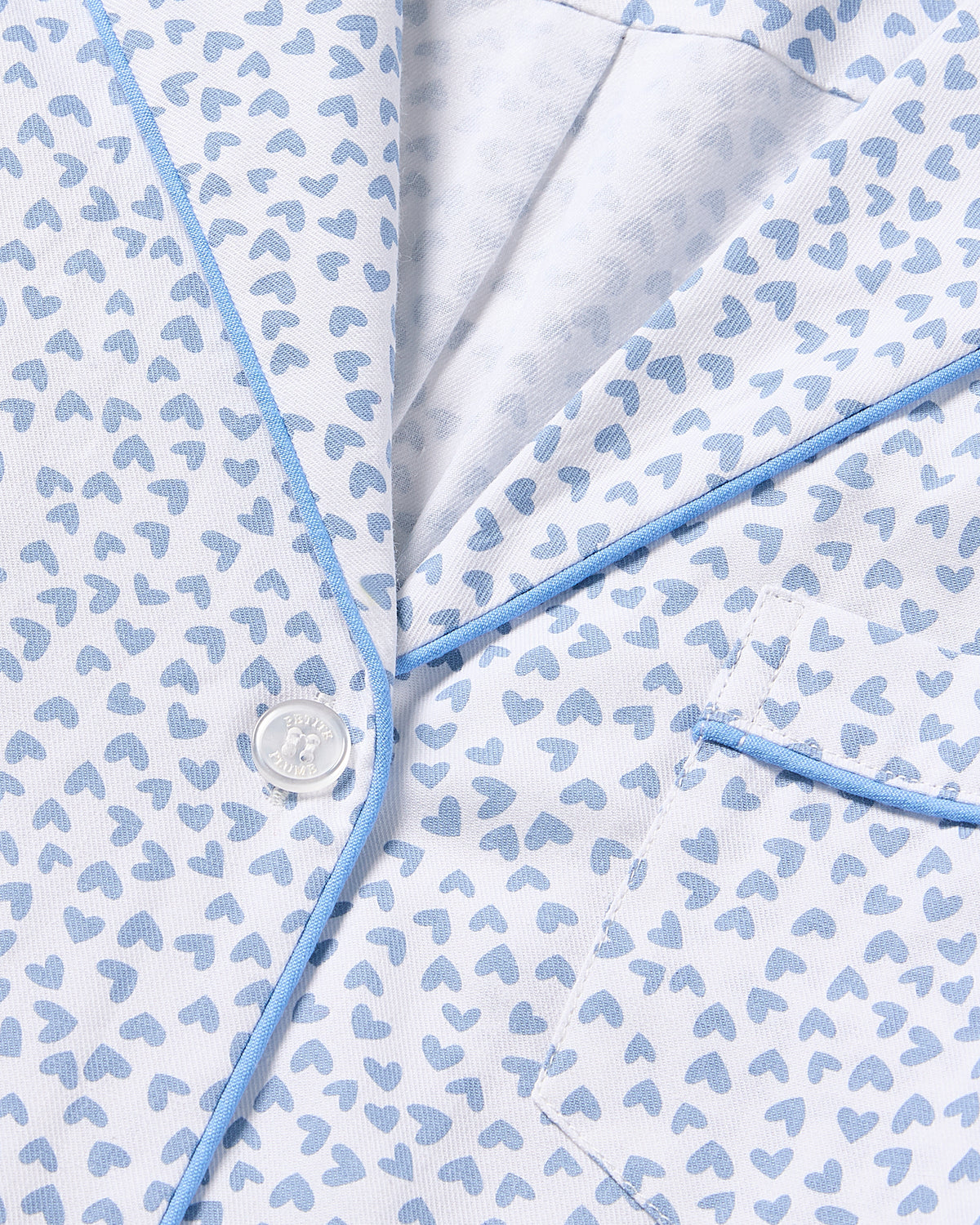 Women’s Twill Pajama Set in Bluehearts
