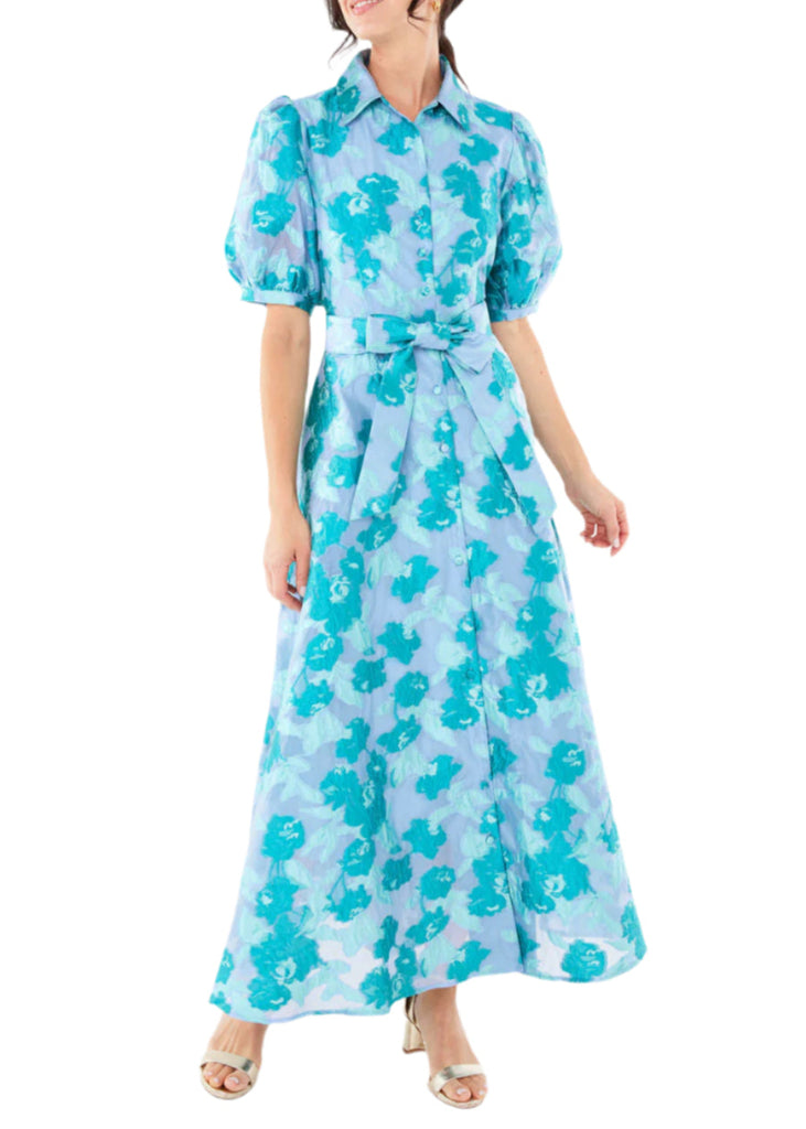 Charlotte Gown Mint Rose Vine Organza