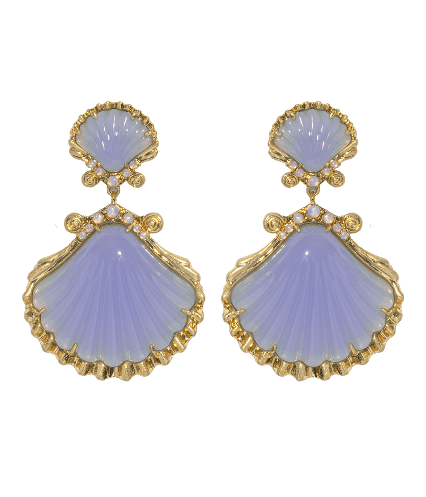Aegean Shell Earrings in Blue