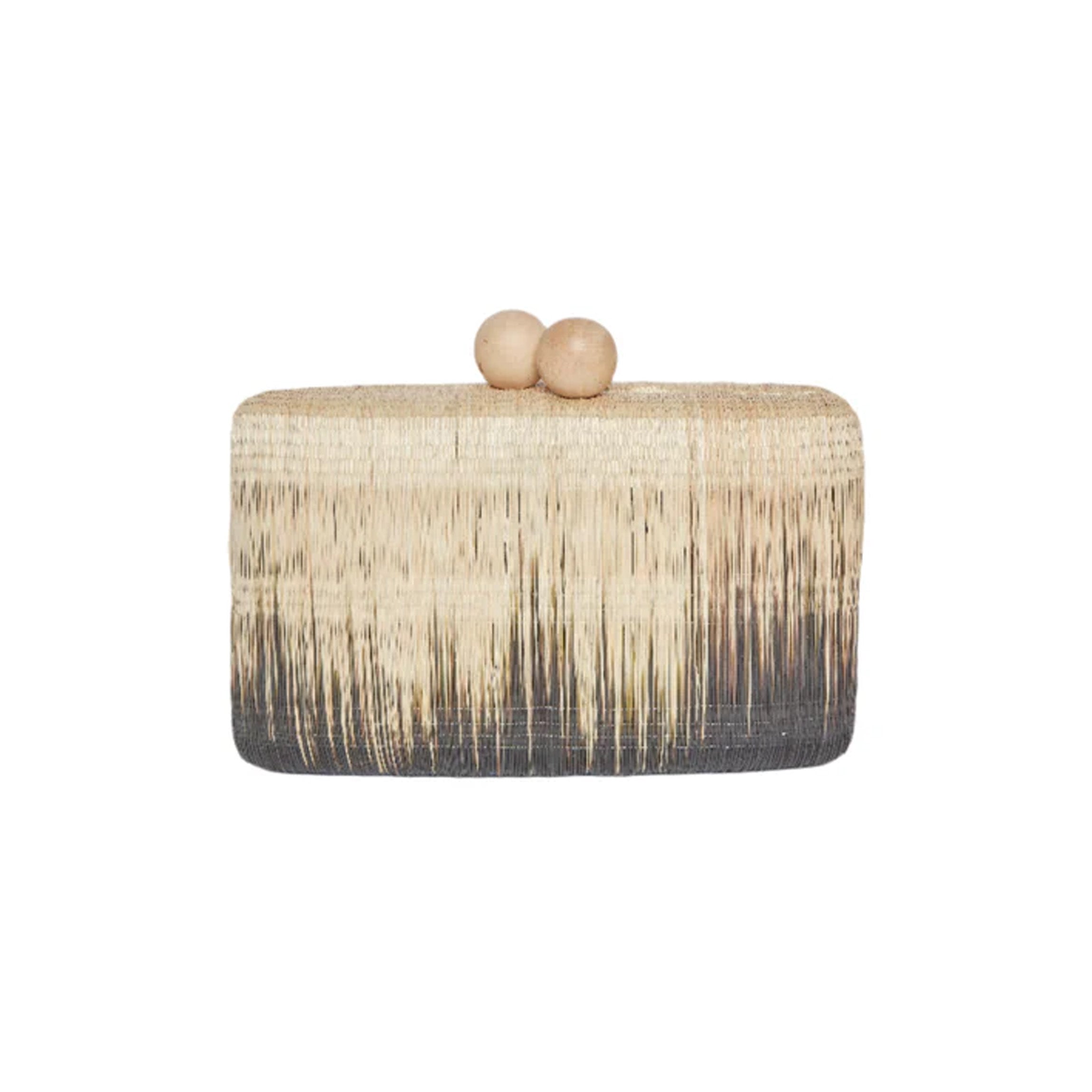 Akna Woven Ombre Straw Clutch Bag in Natural