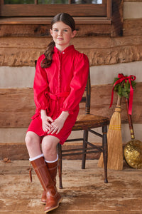 Little English traditional children's clothing, Allie dress in red corduroy for little girl