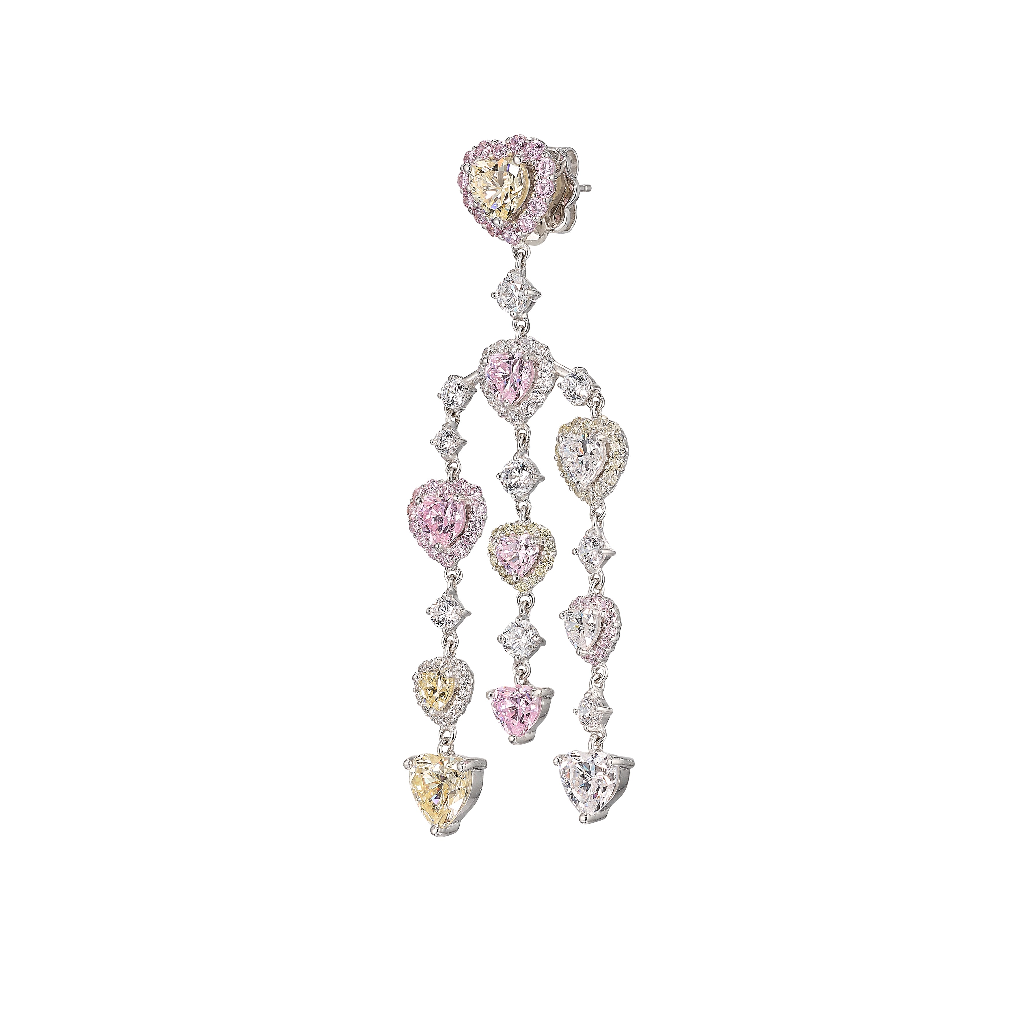 Love Heart Chandelier Earrings