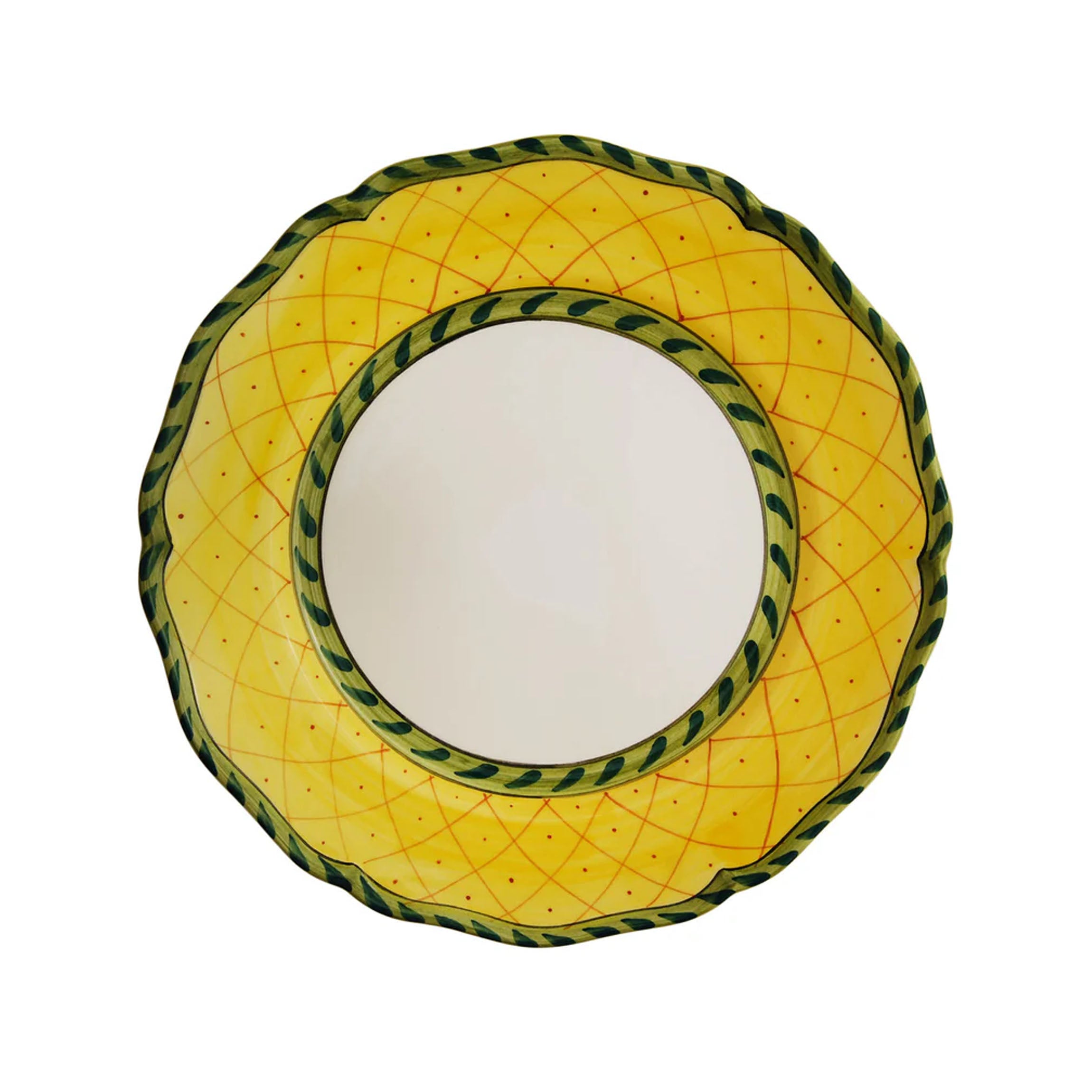 Ananas Dessert Plates in Green/Yellow, Set of 6