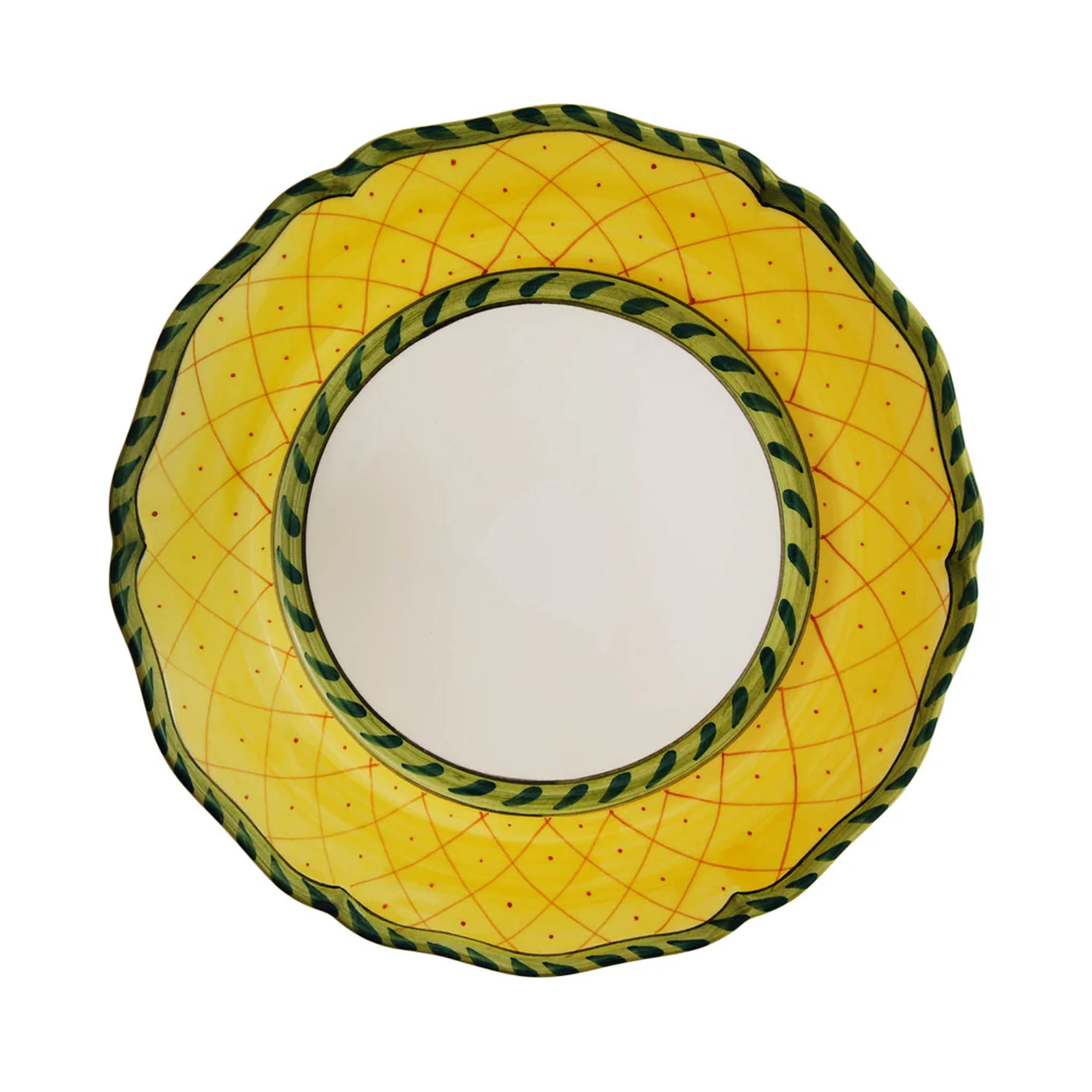 Ananas Dinner Plates in Green/Yellow, Set of 6