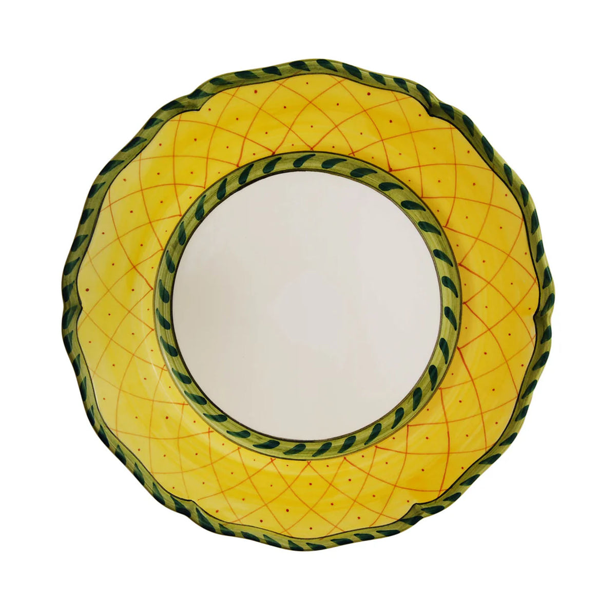Ananas Dinner Plates in Green/Yellow, Set of 6