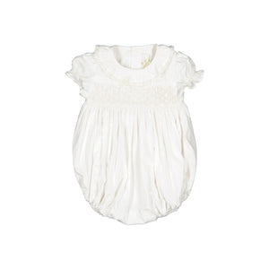 Antoinette Ceremony White Smocked Baby Bubble