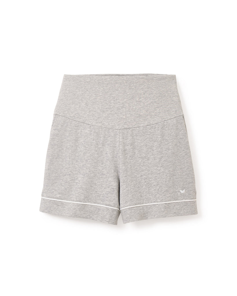 Women’s Pima Maternity Shorts in Light Heather Grey