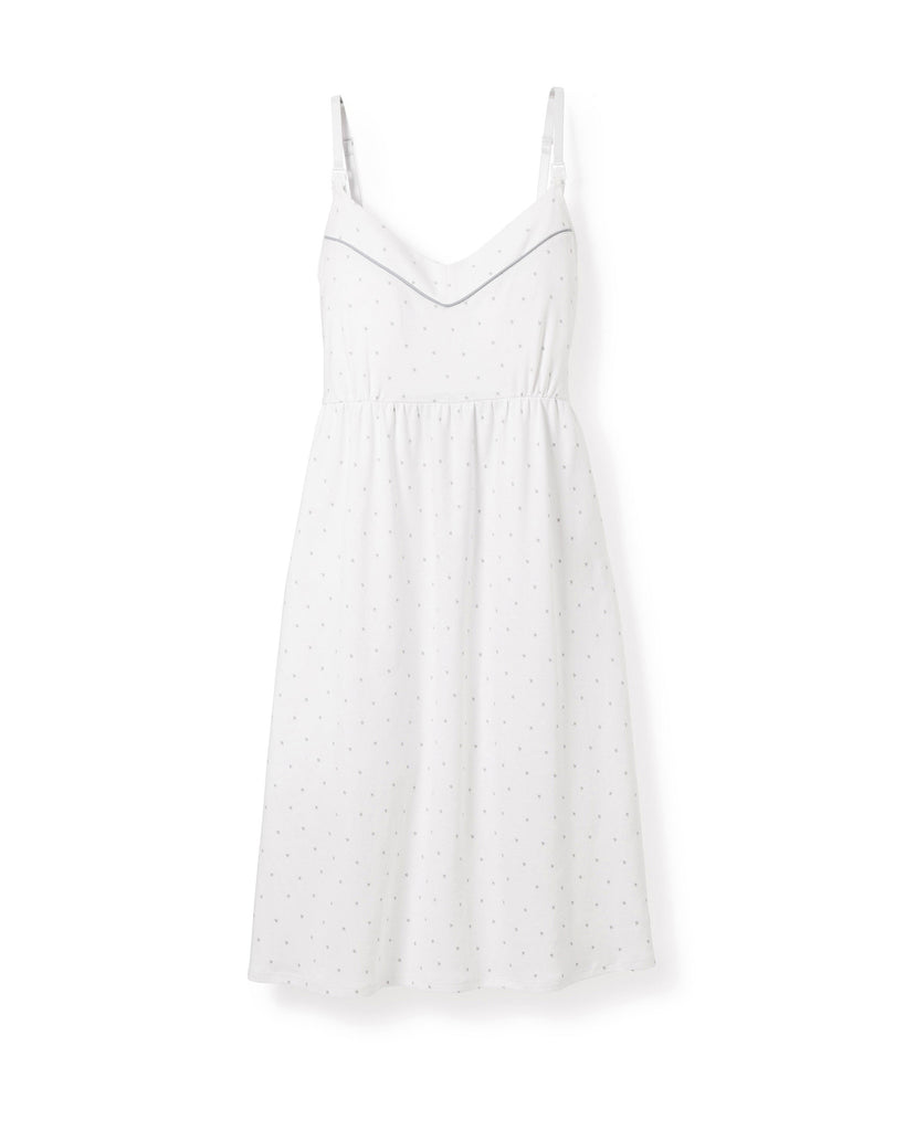 Women’s Pima Maternity Nightgown in Grey Stars