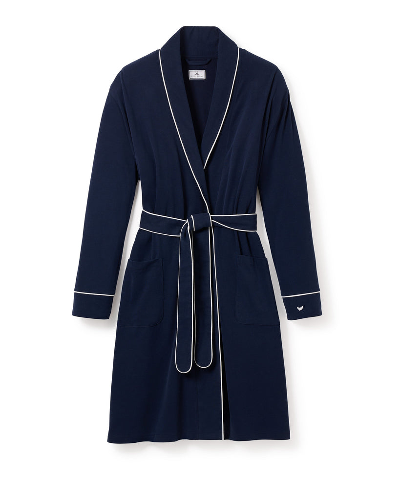 Women’s Pima Maternity Robe in Navy