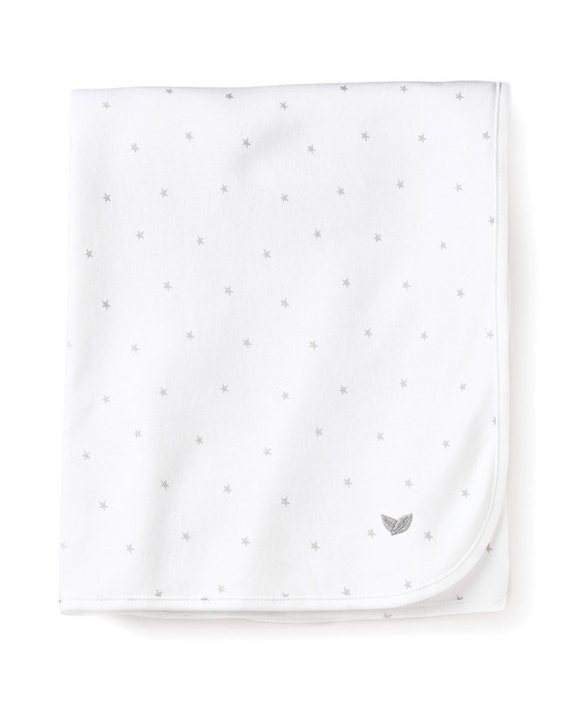 Pima Baby Blanket in Grey Stars