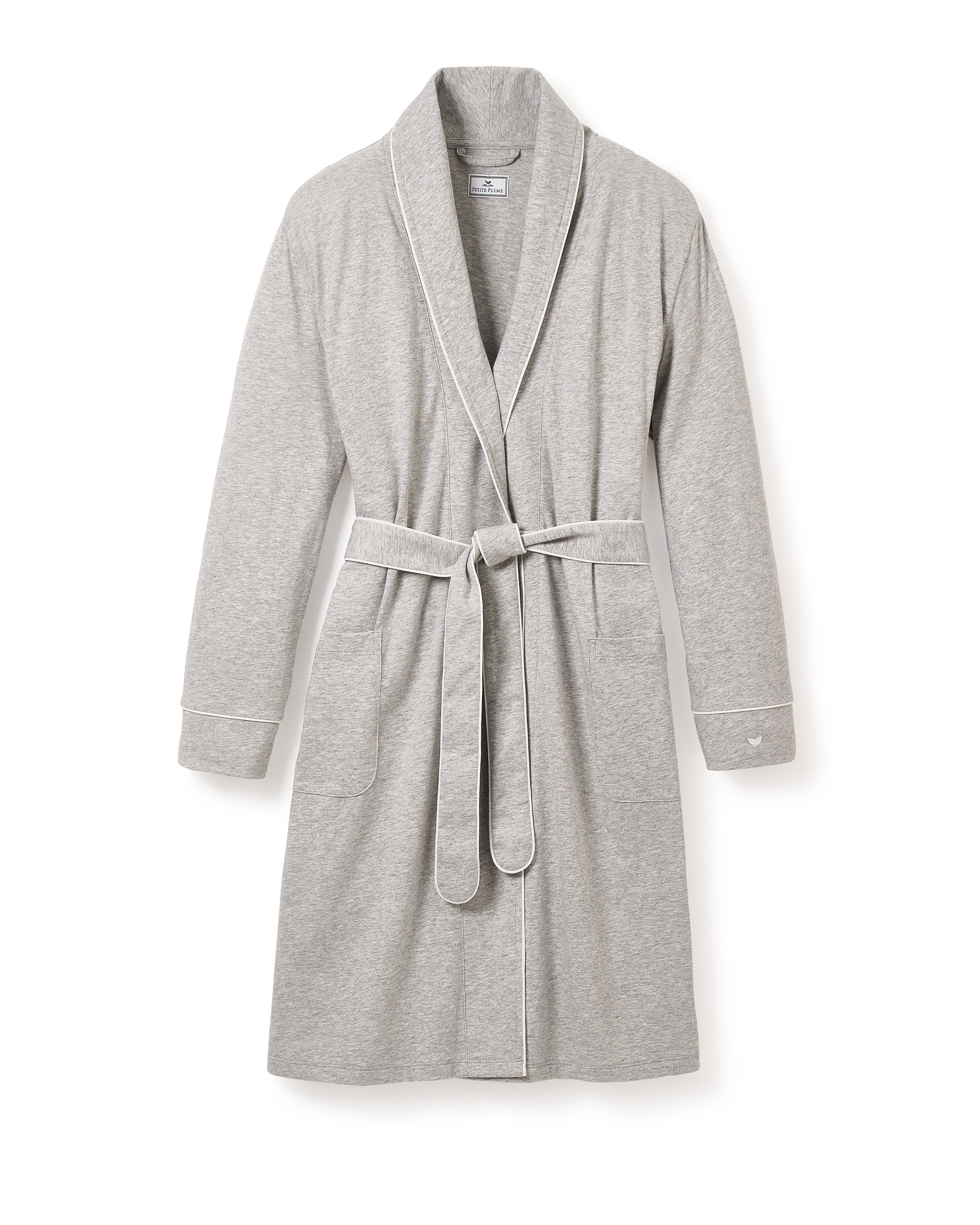 Women’s Pima Maternity Robe in Light Heather Grey