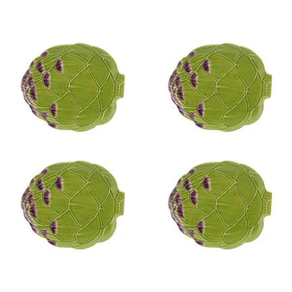 Artichoke Bread Plate in Green, set of 4