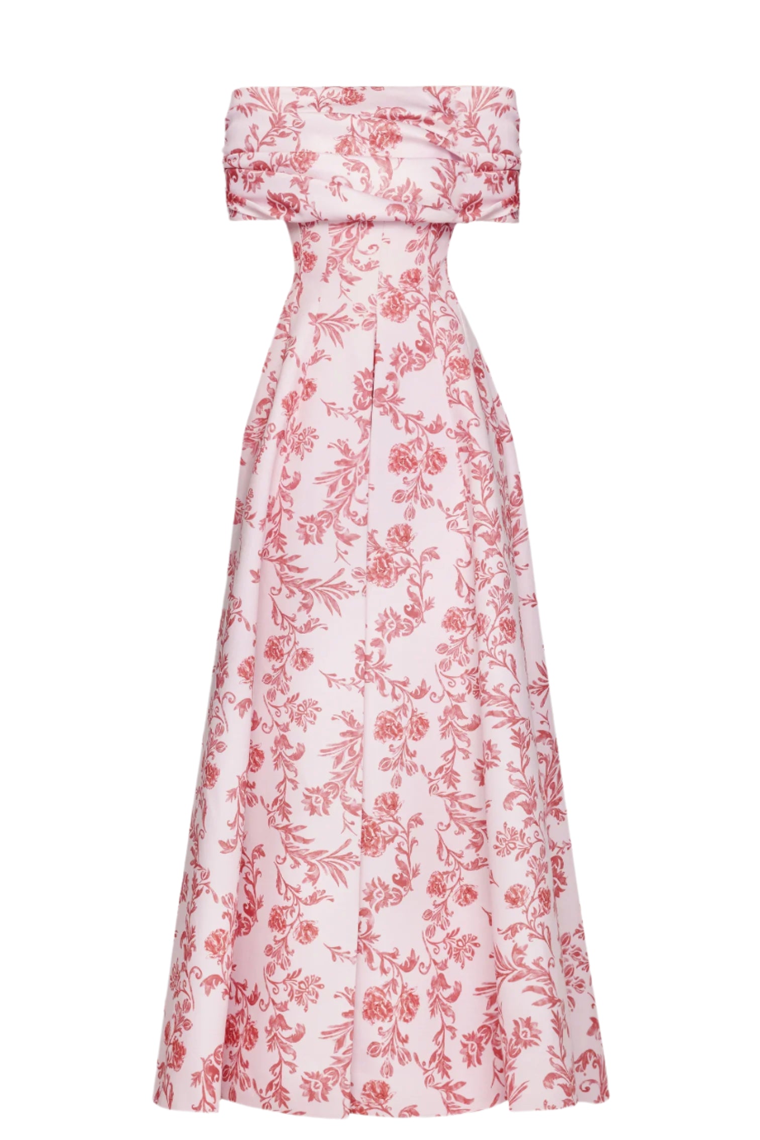 Auclair Dress In Pink Floral Damask Taffeta Faille