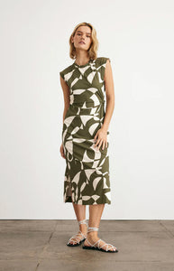 Aurora Dress in Fern & Ivory