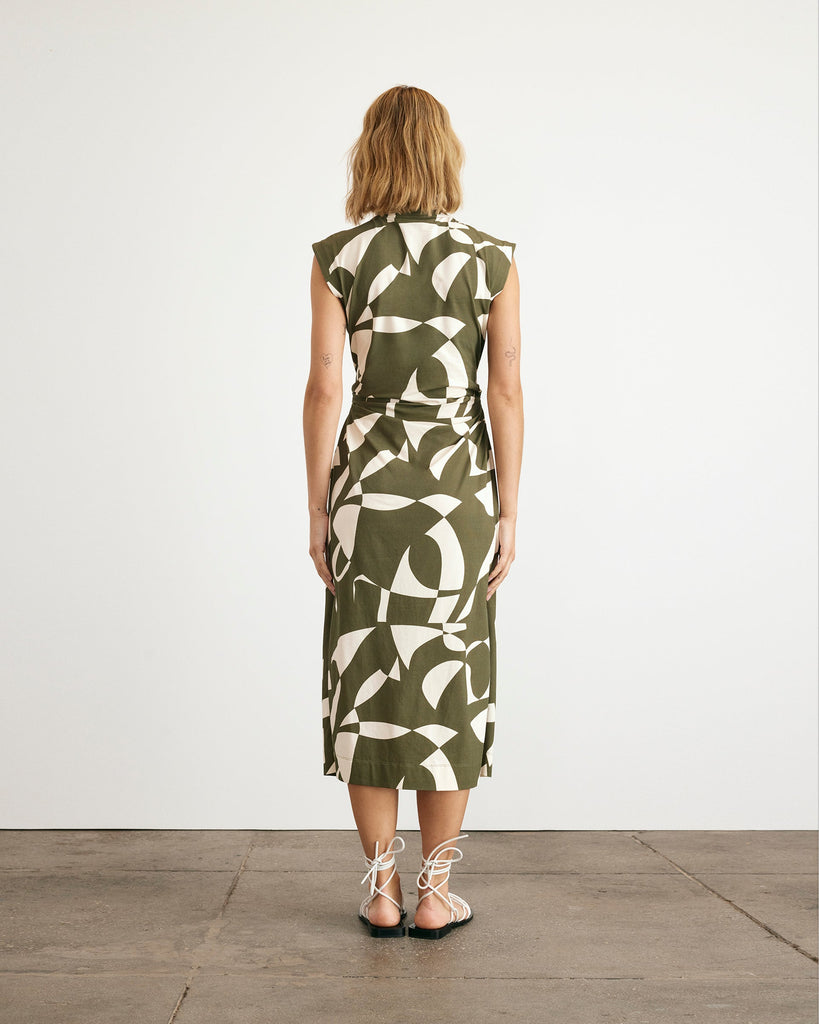 Aurora Dress in Fern & Ivory
