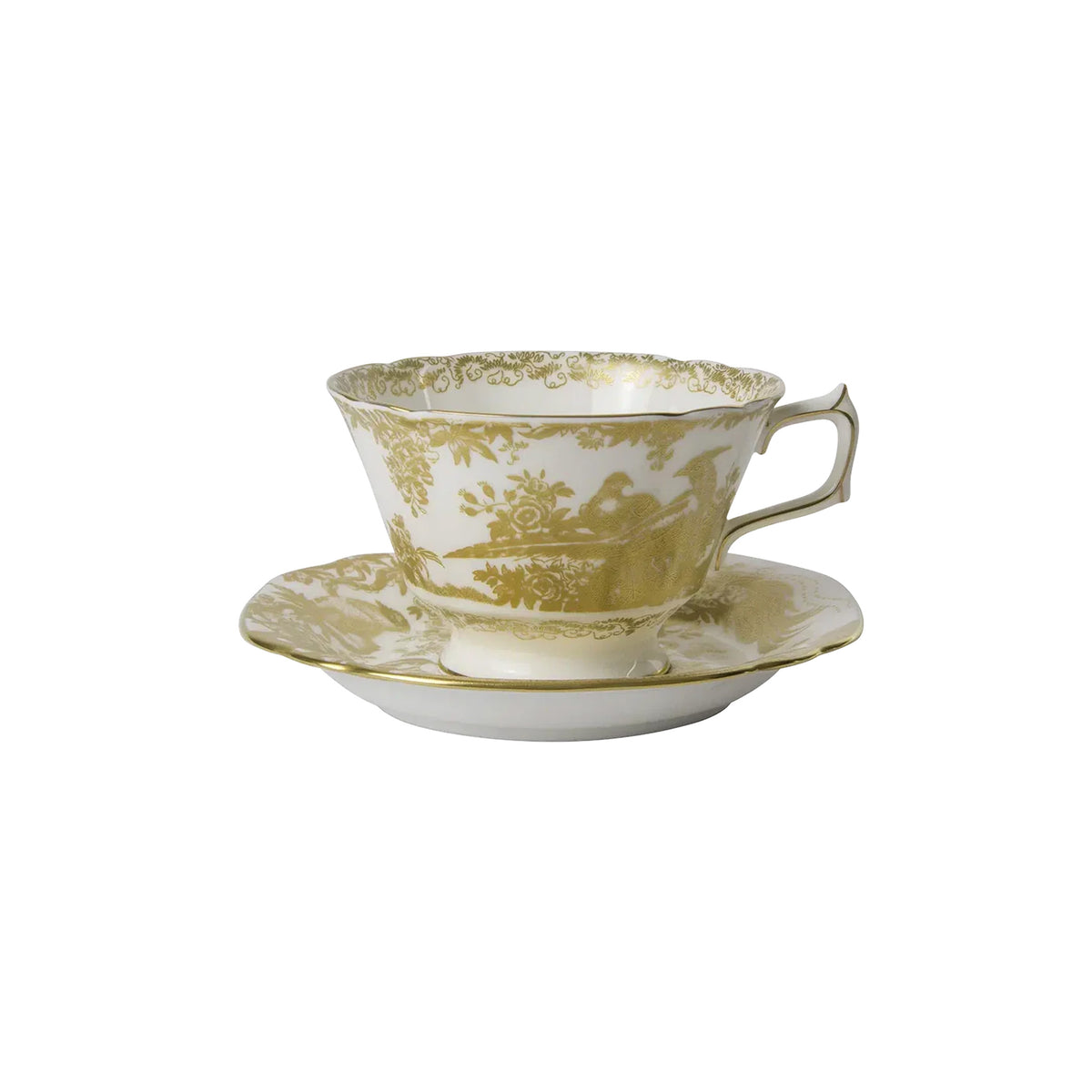 Aves Gold Tea Cup & Saucer