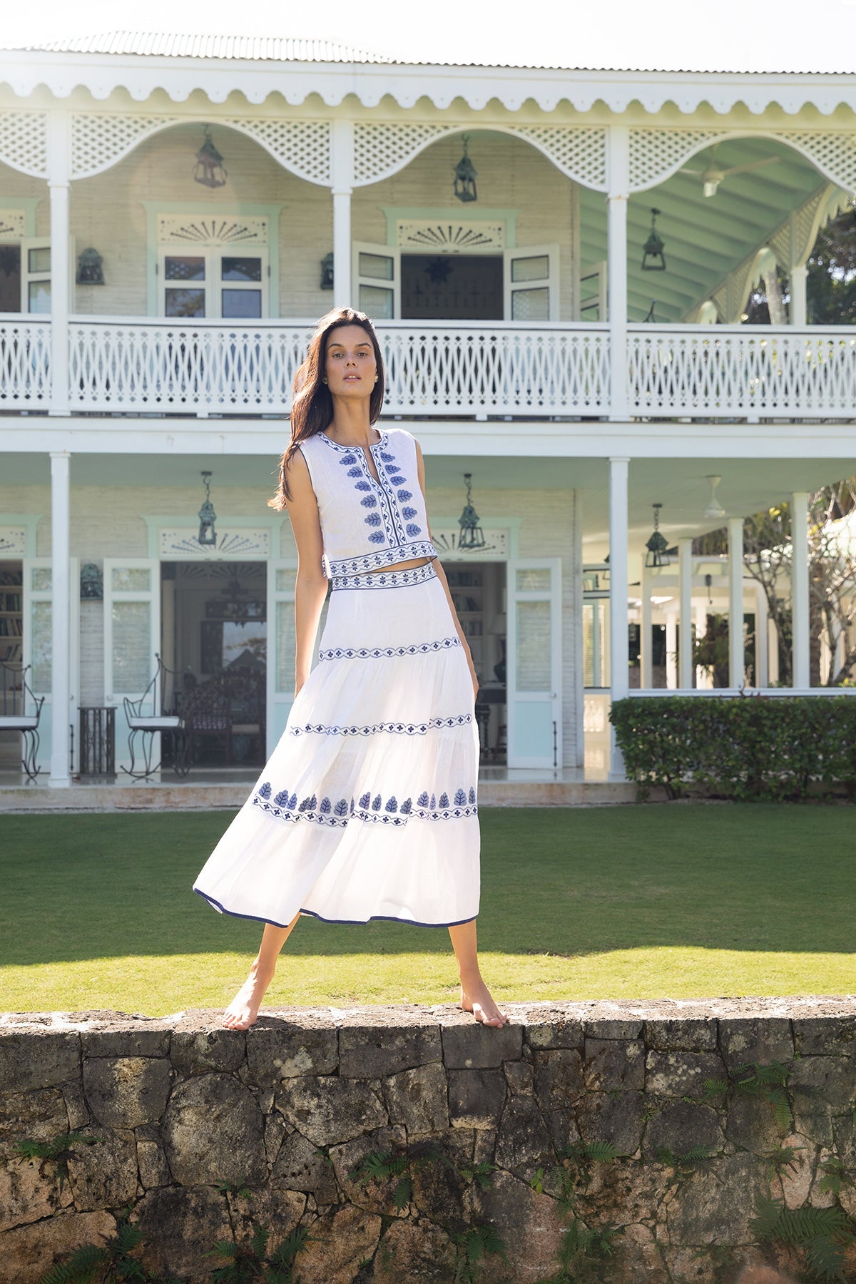 Azure Helena Tiered Skirt