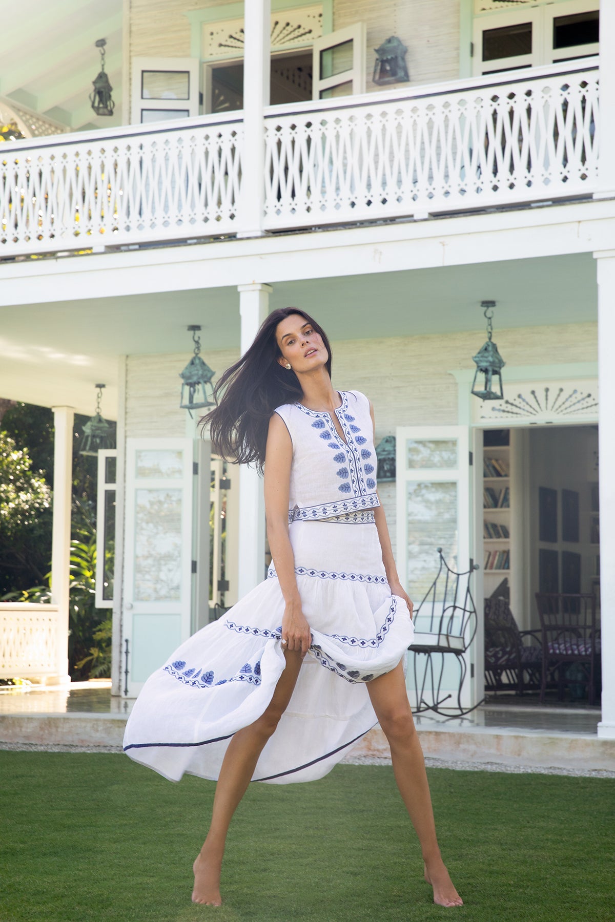 Azure Helena Tiered Skirt