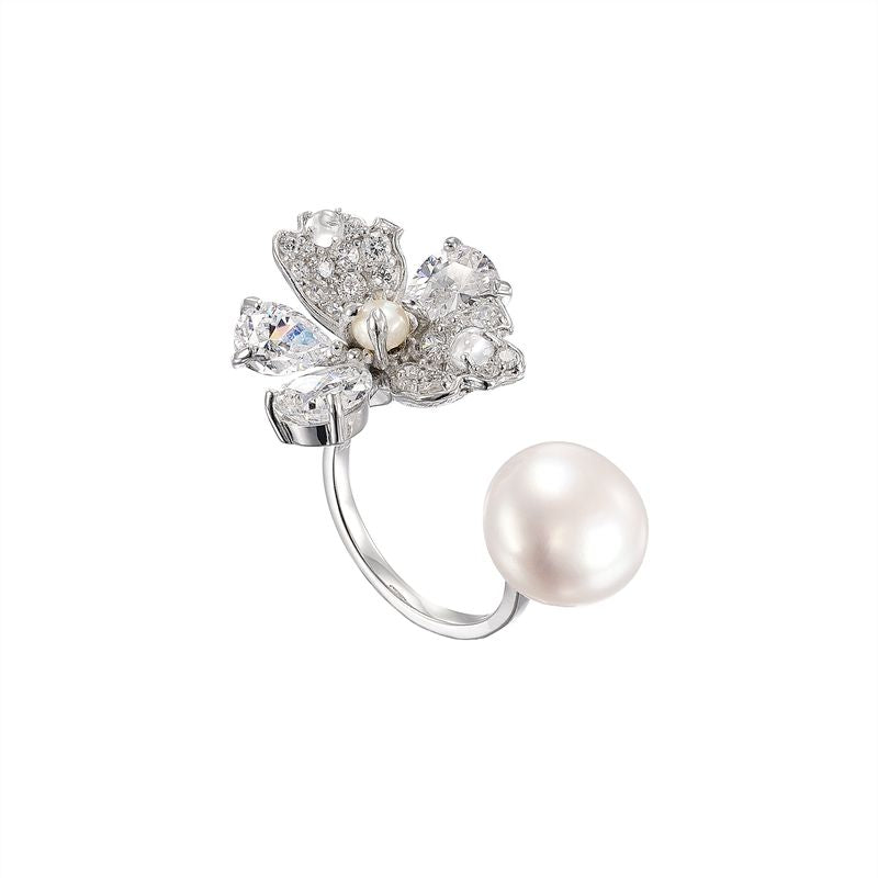 Pearl Snow Rose Ring