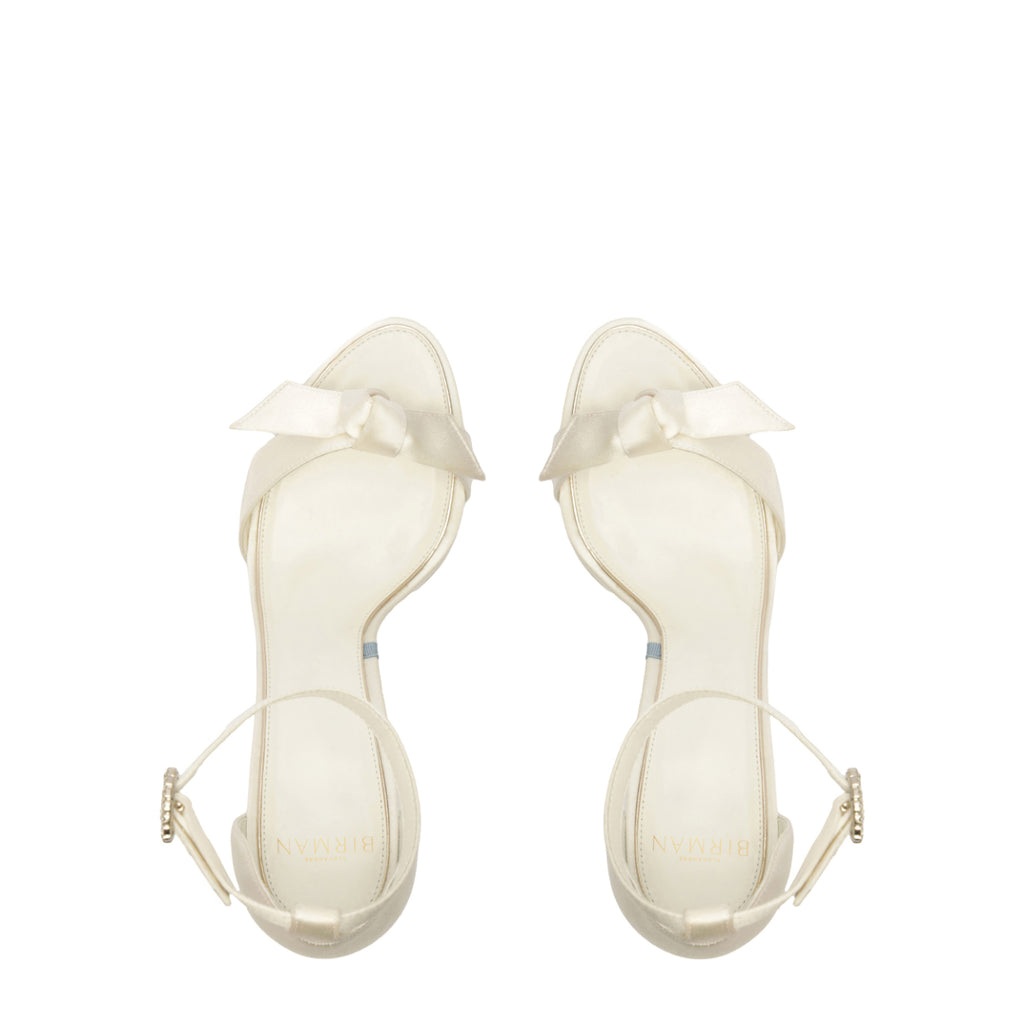 Clarita Bridal Platform Bridal 120 in Satin Bianco