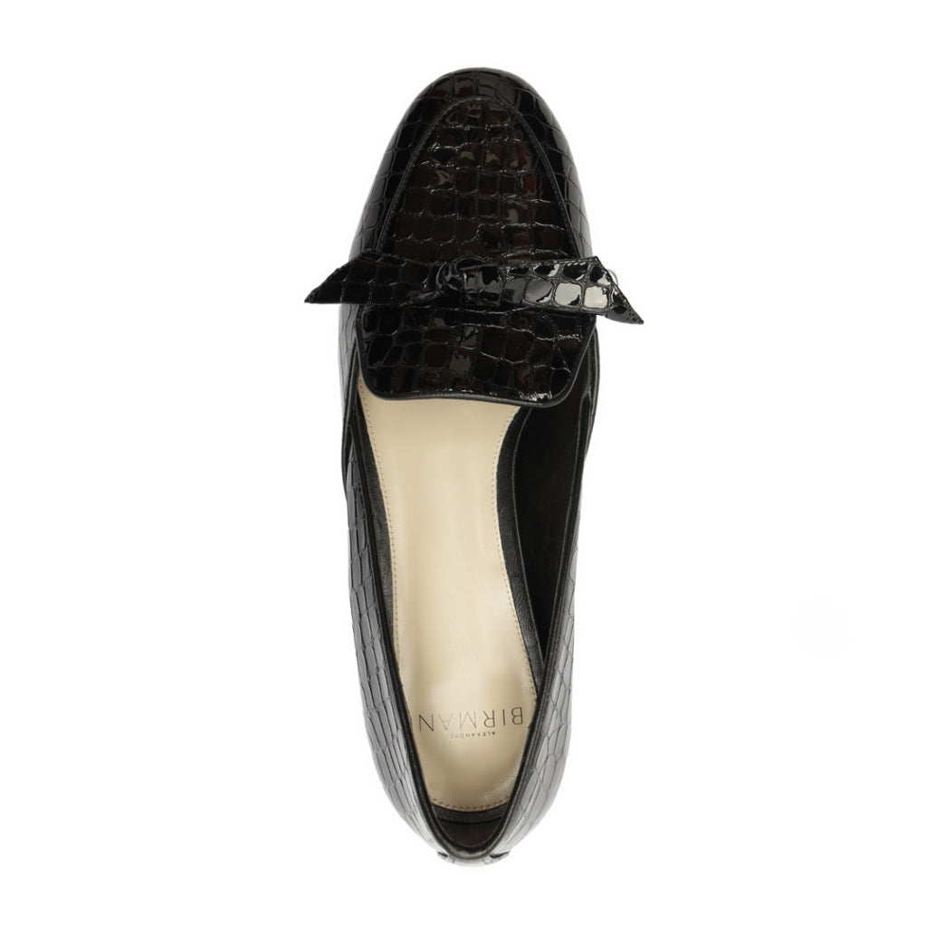 Clarita Belgian Crocco Loafer in Black
