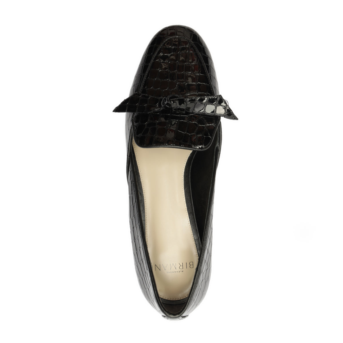 Clarita Belgian Crocco Loafer in Black