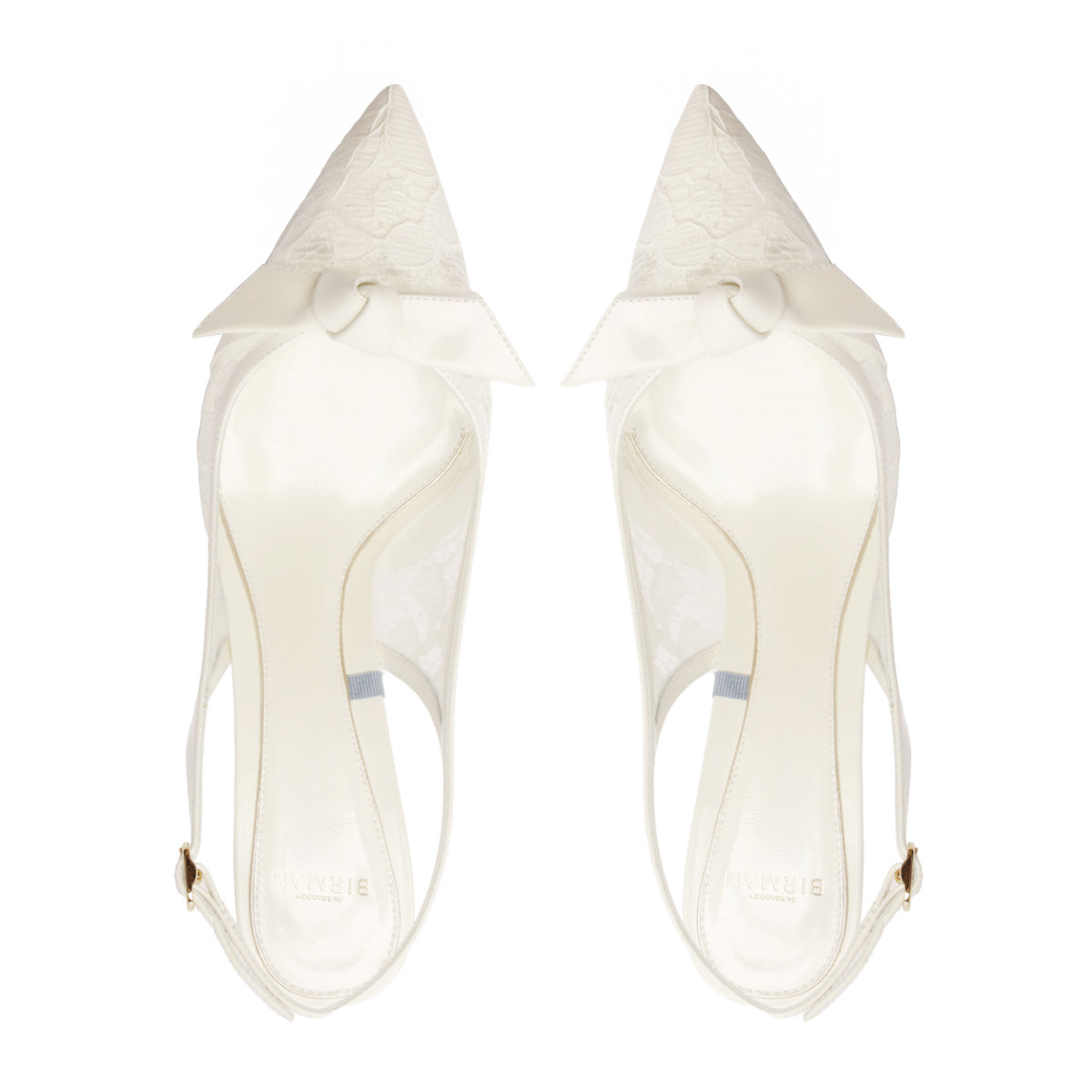 Clarita Bridal Classic Slingback 85 in Pizzo Off White/Ivory