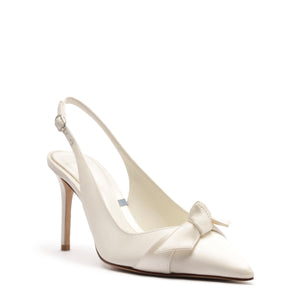 Clarita Bridal Classic Slingback 85 in Seta Bianco