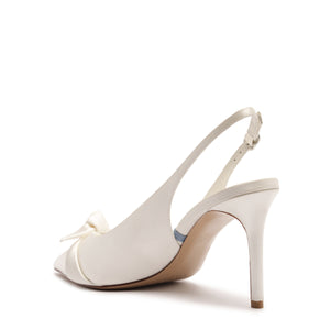 Clarita Bridal Classic Slingback 85 in Seta Bianco