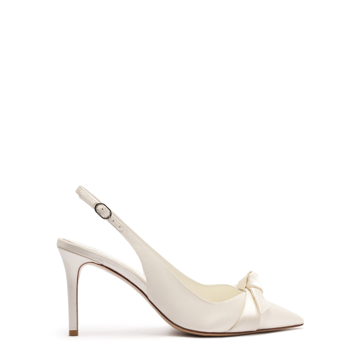 Clarita Bridal Classic Slingback 85 in Seta Bianco