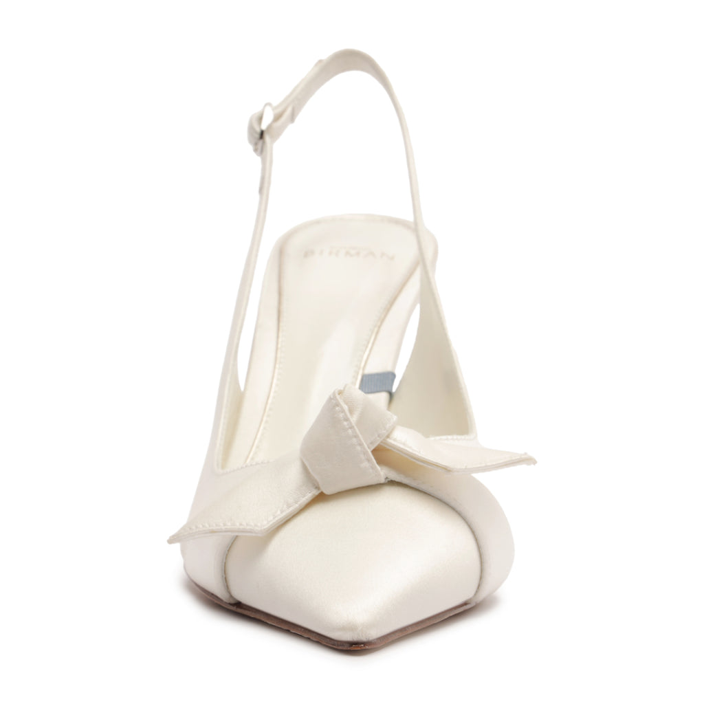 Clarita Bridal Classic Slingback 85 in Seta Bianco