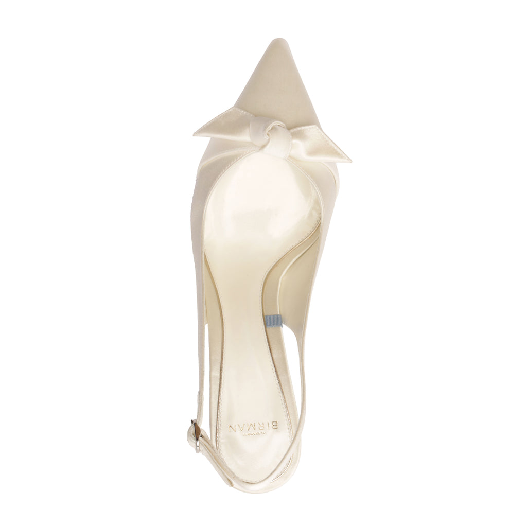 Clarita Bridal Classic Slingback 85 in Seta Bianco