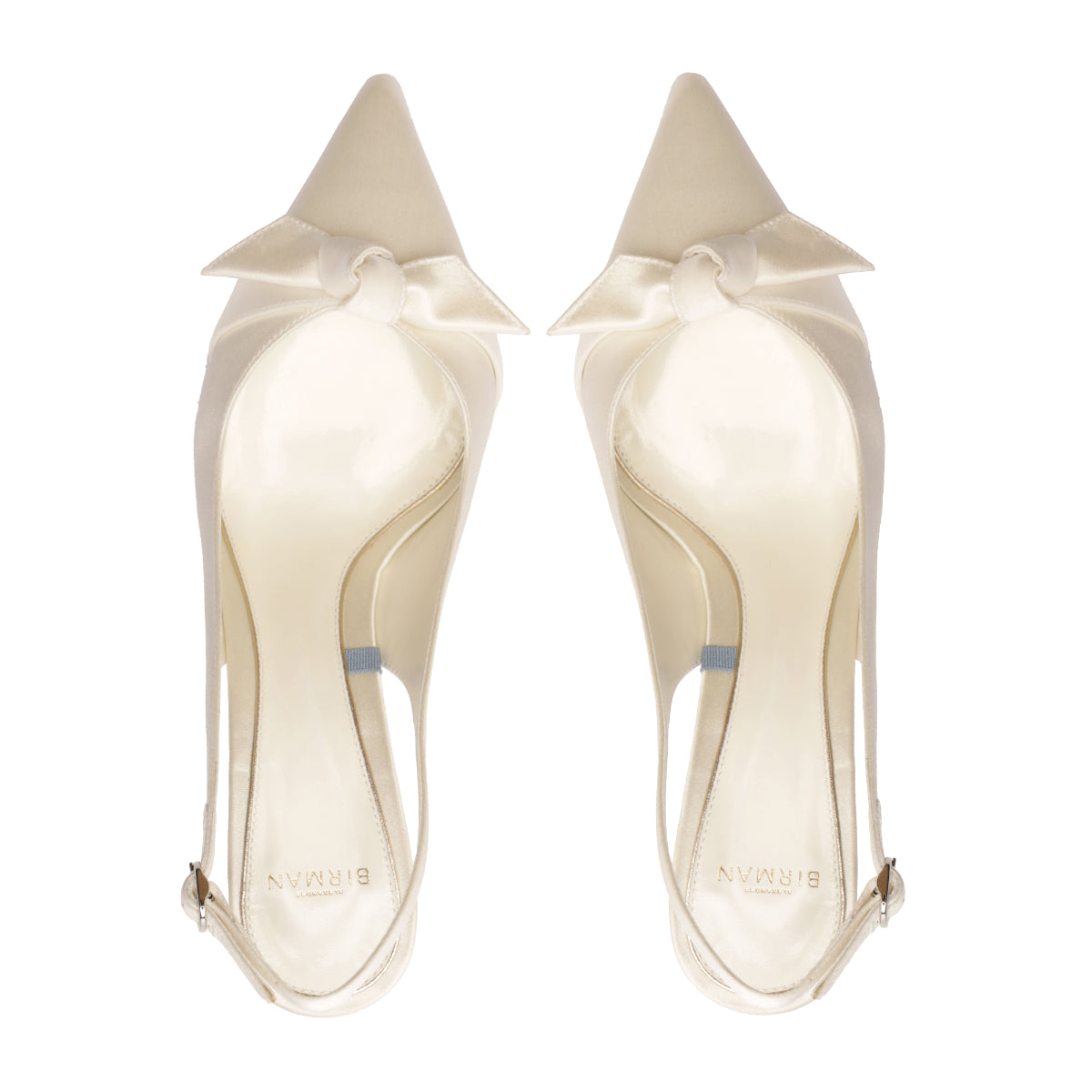 Clarita Bridal Classic Slingback 85 in Seta Bianco
