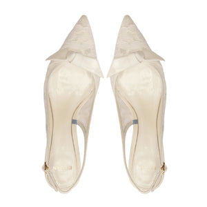 Clarita Bridal Classic Slingback 60 in Off White/Ivory