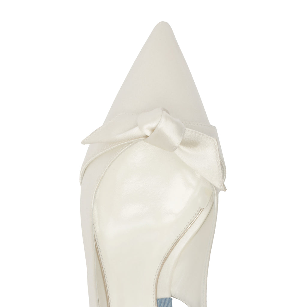 Clarita Bridal Classic Slingback 60 in Bianco