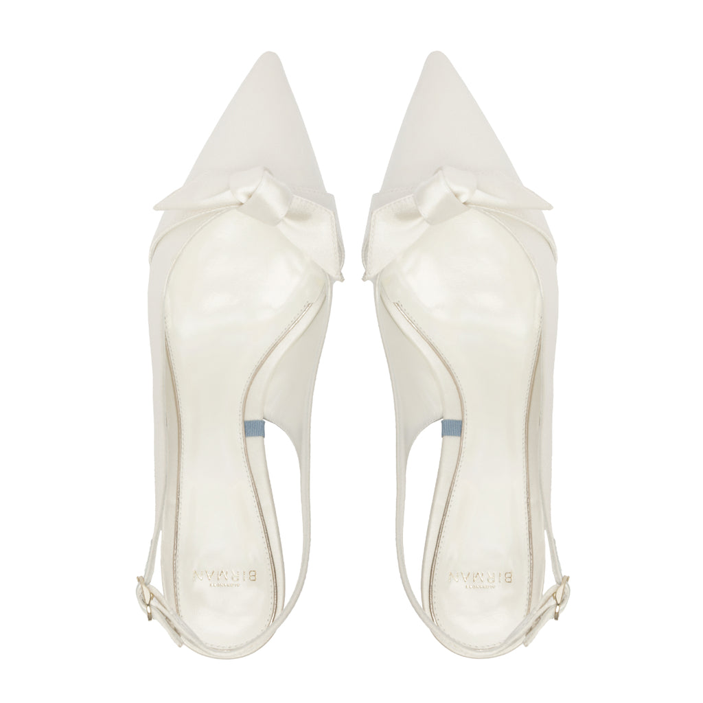 Clarita Bridal Classic Slingback 60 in Bianco
